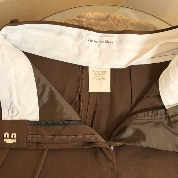 The Frankie Shop Tansy Pleated Trousers - Chocolate - Picture 3 of 7